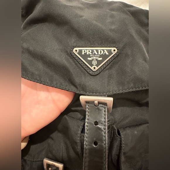 Authentic Vintage Prada Black Nylon Tessuto Twin Pocket Backpack - Picture 4 of 10